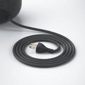 Power Cord for A2825 HomePod (2nd Gen) Smart Speaker, 6ft/1.8m | US AC Power Cable 2-Prong Plug Male to Female Charger Adapter Cable, Black, Braided Power Cord for A2825 HomePod (2nd Gen) Smart Speaker, 6ft/1.8m | US AC Power Cable 2-Prong Plug Male to Female Charger Adapter Cable, Black, Braided