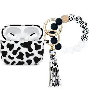 AirPods Pro 3 Case (2025), Shockproof Soft Silicone Case Cover Compatible with Apple Airpods Pro3 Case, Cute Skin Cover with Bracelet Lanyard and Keychain for Men and Women (Cow) AirPods Pro 3 Case (2025), Shockproof Soft Silicone Case Cover Compatible with Apple Airpods Pro3 Case, Cute Skin Cover with Bracelet Lanyard and Keychain for Men and Women (Cow)
