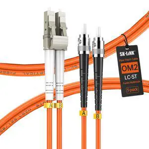 OM2 LC to ST Fiber Patch Cable 3M/10ft Multimode Duplex LZSH | Fiber Optic Cable, 50/125m UPC Fiber Optical Jumper Cord, Orange OM2 LC to ST Fiber Patch Cable 3M/10ft Multimode Duplex LZSH | Fiber Optic Cable, 50/125m UPC Fiber Optical Jumper Cord, Orange