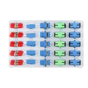 Fiber Optic Couplers Kit for SC/UPC, SC/APC, ST, LC Cables Adapter, 5 Styles with 50pcs Fiber Optic Adapter Couplers for Single-Mode & Multi-Mode Fiber Optic Couplers Kit for SC/UPC, SC/APC, ST, LC Cables Adapter, 5 Styles with 50pcs Fiber Optic Adapter Couplers for Single-Mode & Multi-Mode