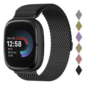 Metal Band Compatible for Fitbit Versa 4/Sense 2/Versa 3/Sense | Milanese Wristband for Men Women,Stainless Steel Magnetic Mesh Loop Replacement Strap Metal Band Compatible for Fitbit Versa 4/Sense 2/Versa 3/Sense | Milanese Wristband for Men Women,Stainless Steel Magnetic Mesh Loop Replacement Strap
