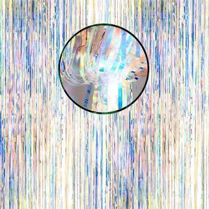 2 Pcs Iridescent Transparent Foil Curtain Tinsel Backdrop Beautiful Neon Clear Streamers Backdrops-Rainbow Photoshoot Streamers for Party Decorations(3.2 ft x 6.5 ft) 2 Pcs Iridescent Transparent Foil Curtain Tinsel Backdrop Beautiful Neon Clear Streamers Backdrops-Rainbow Photoshoot Streamers for Party Decorations(3.2 ft x 6.5 ft)
