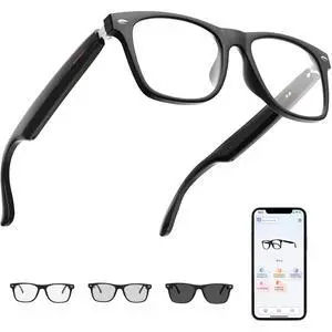 AI Smart Glasses Powered By GPT, Support 165+ Languages Real-Time Translation, Speakers & Audio Call Translator, AI Object Recognition, Noise Reduction, Smart Bluetooth Glasses for Men & Women(Black) AI Smart Glasses Powered By GPT, Support 165+ Languages Real-Time Translation, Speakers & Audio Call Translator, AI Object Recognition, Noise Reduction, Smart Bluetooth Glasses for Men & Women(Black)
