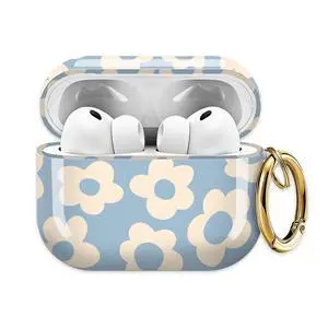 for AirPods Pro 3 Case (2025)Cute Cover Compatible with AirPod Pro 3rd Generation with Rose Gold Keychain Headphone Cases for Women(Blue Flower) for AirPods Pro 3 Case (2025)Cute Cover Compatible with AirPod Pro 3rd Generation with Rose Gold Keychain Headphone Cases for Women(Blue Flower)