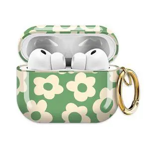 for AirPods Pro 3 Case (2025)Cute Cover Compatible with AirPod Pro 3rd Generation with Rose Gold Keychain Headphone Cases for Women(Green Flowers) for AirPods Pro 3 Case (2025)Cute Cover Compatible with AirPod Pro 3rd Generation with Rose Gold Keychain Headphone Cases for Women(Green Flowers)