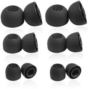 Silicone Replacement Earbuds Tips for Sennheiser IE900 IE600 IE300 IE200 | 6 Pairs L/M/S, Noise Isolating, Secure Fit, Soft Silicone Tips for Sennheiser IE Series, Black Silicone Replacement Earbuds Tips for Sennheiser IE900 IE600 IE300 IE200 | 6 Pairs L/M/S, Noise Isolating, Secure Fit, Soft Silicone Tips for Sennheiser IE Series, Black