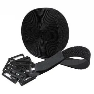 2"x16ft Hook and Loop Cable Securing Straps with 15 Buckles- Black | Free CLength | Adjustable | Reusable Fastening Cable Ties, 2 Inch Wide Cinch Strap for Wire, Cord Wraps, Cable Management 2"x16ft Hook and Loop Cable Securing Straps with 15 Buckles- Black | Free CLength | Adjustable | Reusable Fastening Cable Ties, 2 Inch Wide Cinch Strap for Wire, Cord Wraps, Cable Management