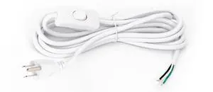 Track Lighting Plug Cord 10FT White, 3 Prong Track Lighting Plug Cord 10FT White, 3 Prong