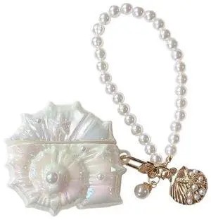 Case for AirPods 2nd/1st Generation with Pearl Wrist Chain,Beautiful Creative Glitter 3D Headphone Protective Shell for Air Pod 1 & 2 Cover for Girls Women (Conch) Case for AirPods 2nd/1st Generation with Pearl Wrist Chain,Beautiful Creative Glitter 3D Headphone Protective Shell for Air Pod 1 & 2 Cover for Girls Women (Conch)