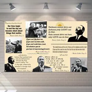 Martin Luther King Jr. Day Photo Booth Backdrop for Bulletin Board Decorations History Famous Quote MLK Day Decor Inspiration School Classroom Wall Decor (5.9×3.6ft) Martin Luther King Jr. Day Photo Booth Backdrop for Bulletin Board Decorations History Famous Quote MLK Day Decor Inspiration School Classroom Wall Decor (5.9×3.6ft)