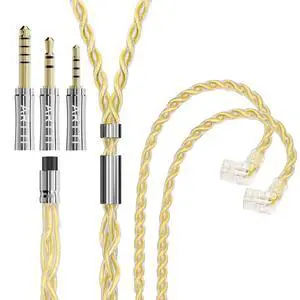 A3 Pure Earphone Cable 2.5/3.5/4.4mm 3in1 Plug 4 Cores 288 Strands Silver-Plated 7N OCC Copper 2pin/MMCX/QDC Detachable Earbuds Cable, IEM Replacement Upgrade Cable (QDC Straight) A3 Pure Earphone Cable 2.5/3.5/4.4mm 3in1 Plug 4 Cores 288 Strands Silver-Plated 7N OCC Copper 2pin/MMCX/QDC Detachable Earbuds Cable, IEM Replacement Upgrade Cable (QDC Straight)