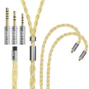 A3 Pure Earphone Cable 2.5/3.5/4.4mm 3in1 Plug 4 Cores 288 Strands Silver-Plated 7N OCC Copper 2pin/MMCX/QDC Detachable Earbuds Cable, IEM Replacement Upgrade Cable (MMCX Straight) A3 Pure Earphone Cable 2.5/3.5/4.4mm 3in1 Plug 4 Cores 288 Strands Silver-Plated 7N OCC Copper 2pin/MMCX/QDC Detachable Earbuds Cable, IEM Replacement Upgrade Cable (MMCX Straight)