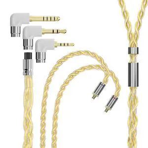 A3 Pure Earphone Cable 2.5/3.5/4.4mm 3in1 Plug 4 Cores 288 Strands Silver-Plated 7N OCC Copper 2pin/MMCX/QDC Detachable Earbuds Cable, IEM Replacement Upgrade Cable (MMCX Right Angle) A3 Pure Earphone Cable 2.5/3.5/4.4mm 3in1 Plug 4 Cores 288 Strands Silver-Plated 7N OCC Copper 2pin/MMCX/QDC Detachable Earbuds Cable, IEM Replacement Upgrade Cable (MMCX Right Angle)