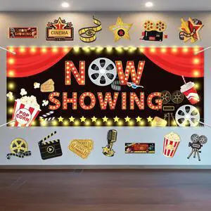 15 Pcs Light Movie Party Decorations Movie Theme Backdrop Movie Banner Now Showing Banner with Movie Night Paper Cutouts Red Carpet Photography Background for Home Film Party Supplies 15 Pcs Light Movie Party Decorations Movie Theme Backdrop Movie Banner Now Showing Banner with Movie Night Paper Cutouts Red Carpet Photography Background for Home Film Party Supplies