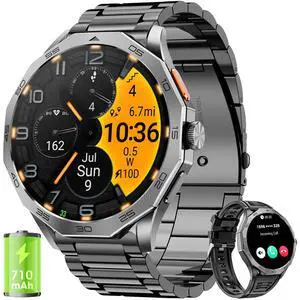 Military Smart Watch for Men 1.85" HD Ultra Screen Touch Screen 710mAh Battery Smart Watches for Android iOS Bluetooth Call Answer/Dial Calls Fitness Tracker with 100+ Sports Military Smart Watch for Men 1.85" HD Ultra Screen Touch Screen 710mAh Battery Smart Watches for Android iOS Bluetooth Call Answer/Dial Calls Fitness Tracker with 100+ Sports