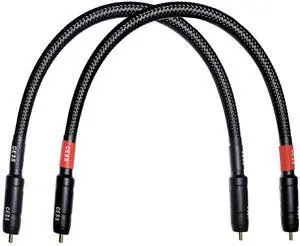 Braided RCA Male to Male Stereo Cable, 1 ft, 2-Pack Braided RCA Male to Male Stereo Cable, 1 ft, 2-Pack