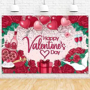8x6ft Happy Valentines Day Banner Backdrop Red Rose Love Heart Valentine Theme Photography Background Fabric Happy Valentine's Day Sign Party Decorations Wall Decor Photo Props 8x6ft Happy Valentines Day Banner Backdrop Red Rose Love Heart Valentine Theme Photography Background Fabric Happy Valentine's Day Sign Party Decorations Wall Decor Photo Props