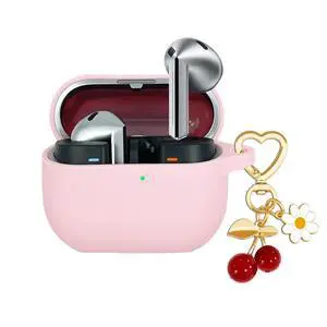 Protective Case for Samsung Galaxy Buds 3 & Galaxy Buds 3 Pro,Cute Cherry Charm Keychain,Pink Print Soft Silicone Skin Protective Case Daisy for Galaxy Buds3 Pro Earbuds for Women Men Pink Protective Case for Samsung Galaxy Buds 3 & Galaxy Buds 3 Pro,Cute Cherry Charm Keychain,Pink Print Soft Silicone Skin Protective Case Daisy for Galaxy Buds3 Pro Earbuds for Women Men Pink