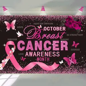 Breast Cancer Awareness Backdrop Pink Ribbon Love Hope Background | 10x8ft October Breast Cancer Prevention Banner, Pink Ribbon Banner,Breast Cancer Charity Fundraising Activities Photo Props Breast Cancer Awareness Backdrop Pink Ribbon Love Hope Background | 10x8ft October Breast Cancer Prevention Banner, Pink Ribbon Banner,Breast Cancer Charity Fundraising Activities Photo Props