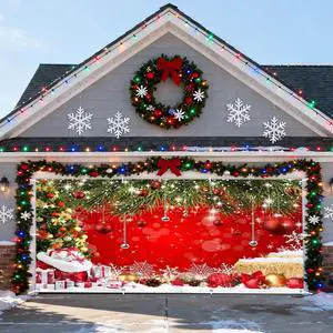 Christmas Garage Door Cover Decorations Christmas Backdrop 16x7ft | Xmas Tree Garage Door Banner, Outdoor Red Photography Background, New Year Family Gathering Party, Polyester Studio Props Christmas Garage Door Cover Decorations Christmas Backdrop 16x7ft | Xmas Tree Garage Door Banner, Outdoor Red Photography Background, New Year Family Gathering Party, Polyester Studio Props