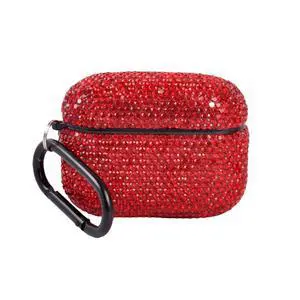 for AirPods Pro 3 Case Cover (2025), Glitter Sparkle Bling Hard Shell with Metal Lanyard, Compatible with AirPods Pro 3rd Generation Charging Case, Shockproof Protective Case (Red) for AirPods Pro 3 Case Cover (2025), Glitter Sparkle Bling Hard Shell with Metal Lanyard, Compatible with AirPods Pro 3rd Generation Charging Case, Shockproof Protective Case (Red)