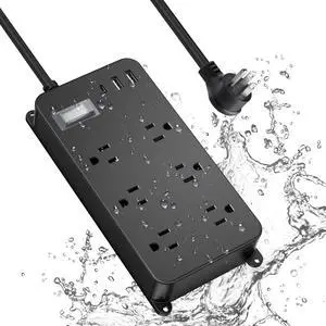Outdoor Power Strip Weatherproof,20W USB C,Waterproof Extension Cord Multiple Outlet Surge Protector,6 Outlets,3 USB Ports Outdoor Power Strip Weatherproof,20W USB C,Waterproof Extension Cord Multiple Outlet Surge Protector,6 Outlets,3 USB Ports