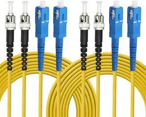 SC to ST Fiber Patch Cable, 3M (9.84ft) Single-Mode Duplex Jumper - SC/UPC-ST/UPC 9/125um OS2 Yellow SM Optical Patch Cord (2, 5M (16.4ft)) SC to ST Fiber Patch Cable, 3M (9.84ft) Single-Mode Duplex Jumper - SC/UPC-ST/UPC 9/125um OS2 Yellow SM Optical Patch Cord (2, 5M (16.4ft))