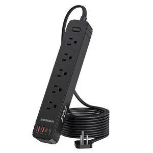 Flat Plug Power Strip, Surge Protector with 5 AC & 4 USB Ports (PD20W) | 2 USB A & 2 USB C, 5FT Low-Profile Extension Cord, Wall Mount Desktop Charging Station for Home Office Dorm, Black Flat Plug Power Strip, Surge Protector with 5 AC & 4 USB Ports (PD20W) | 2 USB A & 2 USB C, 5FT Low-Profile Extension Cord, Wall Mount Desktop Charging Station for Home Office Dorm, Black