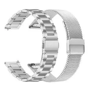 Band Sets for Venu 3S / Venu 4 41mm Women Smart Watch, 2 Pack Solid Stainless Steel Metal + Mesh Strap for Garmin Venu 2S / Forerunner 265S Band Sets for Venu 3S / Venu 4 41mm Women Smart Watch, 2 Pack Solid Stainless Steel Metal + Mesh Strap for Garmin Venu 2S / Forerunner 265S