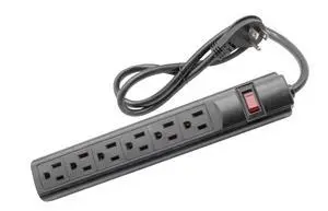 6-Outlet Power Strip with 3ft Cord, Right Angle, 90 Degree, Black 6-Outlet Power Strip with 3ft Cord, Right Angle, 90 Degree, Black