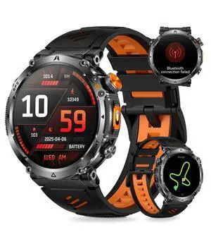 Military Smartwatch for Men with GPS, 850nAh, 1.7-Inch HD Outdoor Watch | 3ATM Waterproof, Answer/Make Call, with LED Flashlight / 100+ Sports Modes / Fitness Tracker, Compatible with Android & iOS Military Smartwatch for Men with GPS, 850nAh, 1.7-Inch HD Outdoor Watch | 3ATM Waterproof, Answer/Make Call, with LED Flashlight / 100+ Sports Modes / Fitness Tracker, Compatible with Android & iOS