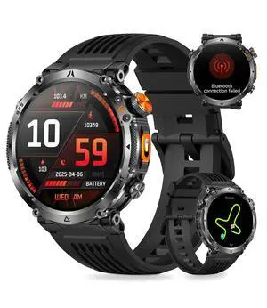 Military Smartwatch for Men with GPS, 850nAh, 1.7-Inch HD Outdoor Watch | 3ATM Waterproof, Answer/Make Call, with LED Flashlight / 100+ Sports Modes / Fitness Tracker, Compatible with Android & iOS Military Smartwatch for Men with GPS, 850nAh, 1.7-Inch HD Outdoor Watch | 3ATM Waterproof, Answer/Make Call, with LED Flashlight / 100+ Sports Modes / Fitness Tracker, Compatible with Android & iOS