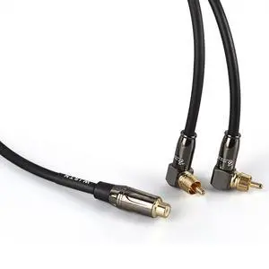 Right Angle 2-Male to Straight 1-Female RCA Audio Stereo Subwoofer Cable Speaker Y Adapter Male to Female Subwoofer Extension Cord 2 Pack (3FT) Right Angle 2-Male to Straight 1-Female RCA Audio Stereo Subwoofer Cable Speaker Y Adapter Male to Female Subwoofer Extension Cord 2 Pack (3FT)