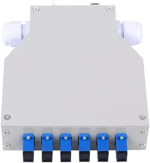 SC-UPC 6 Simplex 6 Port DIN Rail SM Fiber Optic Enclosure ODF (Includes Pigtail and 6PC Coupler) SC-UPC 6 Simplex 6 Port DIN Rail SM Fiber Optic Enclosure ODF (Includes Pigtail and 6PC Coupler)