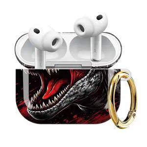 Compatible with AirPod Pro 3 Case (2025), Shockproof Dustproof Protective Cover with Cute Golden Keychain for Women & Girls - Dinosaur Compatible with AirPod Pro 3 Case (2025), Shockproof Dustproof Protective Cover with Cute Golden Keychain for Women & Girls - Dinosaur
