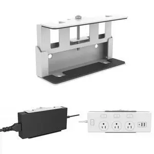 All-Metal Adjustable Width Power Strip/Laptop Chargers Holder Mount - Under Desk or Wall Mountable Universal Organizer for Power Strips, Laptop Chargers & Cable Management (Large) All-Metal Adjustable Width Power Strip/Laptop Chargers Holder Mount - Under Desk or Wall Mountable Universal Organizer for Power Strips, Laptop Chargers & Cable Management (Large)