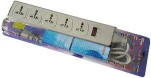 WES4.5-D105 Universal Power Strip 5-Outlet Surge Protector, 110V - 220V/250V WES4.5-D105 Universal Power Strip 5-Outlet Surge Protector, 110V - 220V/250V