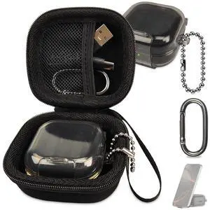 Case for Samsung Galaxy Buds 4 Pro/Galaxy Buds 4 Accessories | Hard Carrying Case and Shockproof Protective Cover with Ball Ring and Metal Carabiner, for Men and for Women (Black) Case for Samsung Galaxy Buds 4 Pro/Galaxy Buds 4 Accessories | Hard Carrying Case and Shockproof Protective Cover with Ball Ring and Metal Carabiner, for Men and for Women (Black)