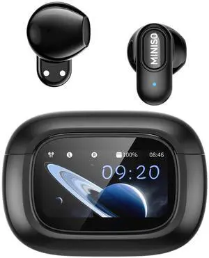 MS126 Wireless Earbuds with Touchscreen, 360° Panoramic Audio Semi-in-Ear Earbuds with Bluetooth 6.0, Clear Call, 30H Standby for Sports, Office, Study MS126 Wireless Earbuds with Touchscreen, 360° Panoramic Audio Semi-in-Ear Earbuds with Bluetooth 6.0, Clear Call, 30H Standby for Sports, Office, Study