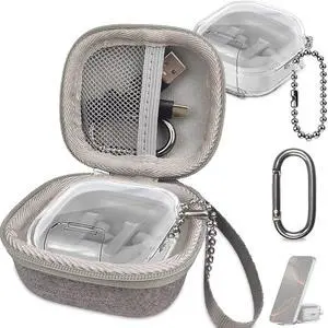 Case for Samsung Galaxy Buds 4 Pro/Galaxy Buds 4 Accessories | Hard Carrying Case and Shockproof Protective Cover with Ball Ring and Metal Carabiner, for Men and for Womenn (Gray) Case for Samsung Galaxy Buds 4 Pro/Galaxy Buds 4 Accessories | Hard Carrying Case and Shockproof Protective Cover with Ball Ring and Metal Carabiner, for Men and for Womenn (Gray)