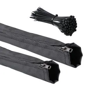 2Pc Outboard Motor Cable Organizer with 100pcs Nylon Cable Tie, 47 Inch Long Zippered Rigging Sleeve for Cover Wire Extension Cord 2Pc Outboard Motor Cable Organizer with 100pcs Nylon Cable Tie, 47 Inch Long Zippered Rigging Sleeve for Cover Wire Extension Cord