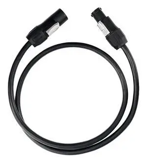 3' True1 Male to Female Jumper, Locking Power Cable, Black, IP65, 14 AWG 3' True1 Male to Female Jumper, Locking Power Cable, Black, IP65, 14 AWG