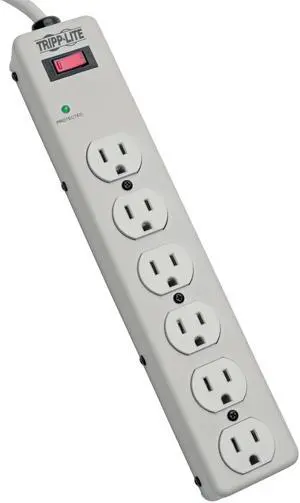 6 Outlet Surge Protector Power Strip, 6ft Cord, Metal, $75,000 INSURANCE & (TLM606HJ) 6 Outlet Surge Protector Power Strip, 6ft Cord, Metal, $75,000 INSURANCE & (TLM606HJ)