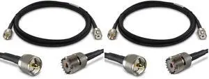 6 ft Ultra Flexible PL259 Male - SO239 Female Low Loss Coax Extension Cable for CB/UHF/VHF/Shortwave/HAM/Amateur Radio Equipment and Antennas - 50 Ohm (ANT-141-034-06) (Pack of 2) 6 ft Ultra Flexible PL259 Male - SO239 Female Low Loss Coax Extension Cable for CB/UHF/VHF/Shortwave/HAM/Amateur Radio Equipment and Antennas - 50 Ohm (ANT-141-034-06) (Pack of 2)