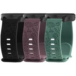 3 Pack 22mm Flower Pattern Bands Compatible with Garmin Venu 4 45mm/Venu 3/Venu 2/Vivoactive 4/Forerunner 745/265/255/255 Music, Soft Silicone Floral Engraved Sport Strap for Women Men 3 Pack 22mm Flower Pattern Bands Compatible with Garmin Venu 4 45mm/Venu 3/Venu 2/Vivoactive 4/Forerunner 745/265/255/255 Music, Soft Silicone Floral Engraved Sport Strap for Women Men