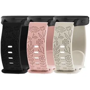 3 Pack 22mm Flower Pattern Bands Compatible with Garmin Venu 4 45mm/Venu 3/Venu 2/Vivoactive 4/Forerunner 745/265/255/255 Music, Soft Silicone Floral Engraved Sport Strap for Women Men 3 Pack 22mm Flower Pattern Bands Compatible with Garmin Venu 4 45mm/Venu 3/Venu 2/Vivoactive 4/Forerunner 745/265/255/255 Music, Soft Silicone Floral Engraved Sport Strap for Women Men