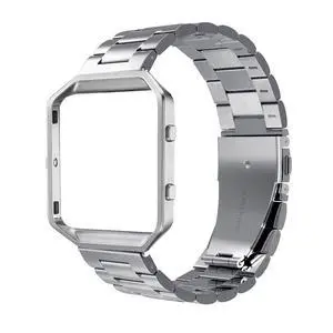 Women Men Stainless Steel Band Strap with Stailess Steel Frame Compatible with Fitbit Blaze, Match Link Removal Tool, Silver Women Men Stainless Steel Band Strap with Stailess Steel Frame Compatible with Fitbit Blaze, Match Link Removal Tool, Silver