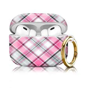 Compatiable for AirPod Pro 2nd/1st Generation Case,Lightweight & Durable Resistant Hard Case with Keychain,Stylish Design AirPod Case Cover for Women(Pink White Plaid) Compatiable for AirPod Pro 2nd/1st Generation Case,Lightweight & Durable Resistant Hard Case with Keychain,Stylish Design AirPod Case Cover for Women(Pink White Plaid)