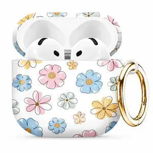 Compatible with AirPod 4th Generation (2024), Cute Protective Cover with Keychain, TPU Anti-Drop Earbuds Case for Women and Men(Colorful Floral with Pastel Tones) Compatible with AirPod 4th Generation (2024), Cute Protective Cover with Keychain, TPU Anti-Drop Earbuds Case for Women and Men(Colorful Floral with Pastel Tones)