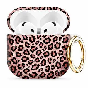 Compatible with AirPod 4th Generation (2024), Cute Protective Cover with Keychain, TPU Anti-Drop Earbuds Case for Women and Men(Pink Leopard) Compatible with AirPod 4th Generation (2024), Cute Protective Cover with Keychain, TPU Anti-Drop Earbuds Case for Women and Men(Pink Leopard)